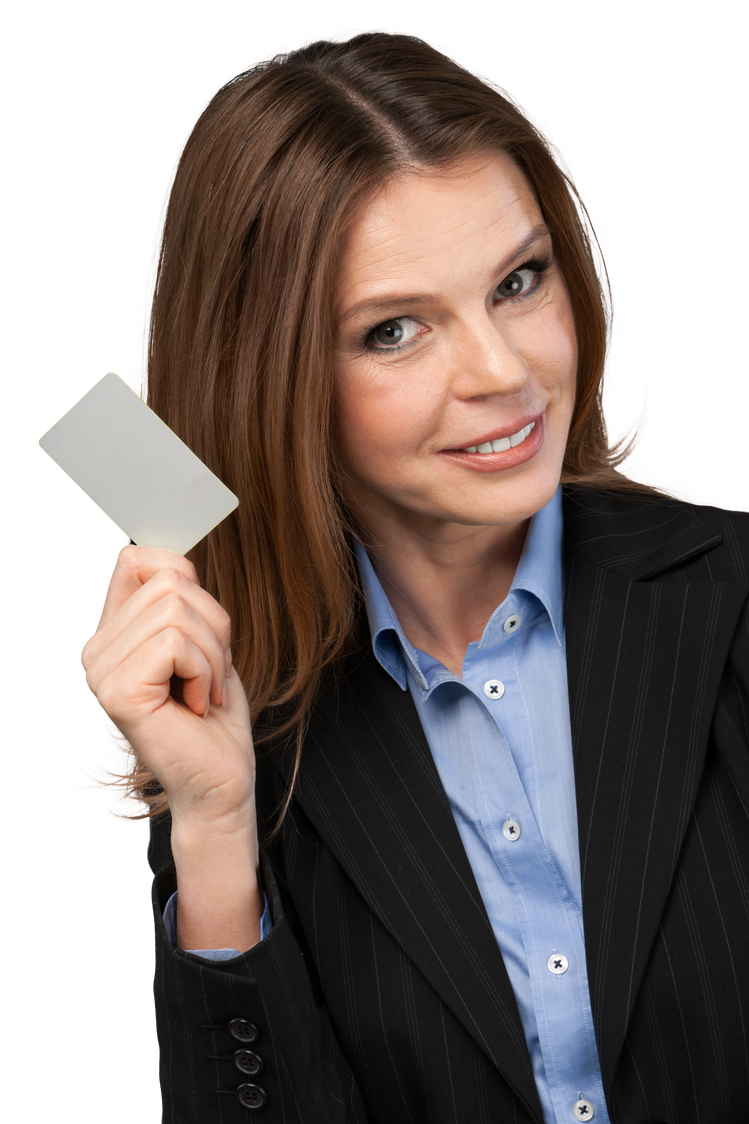 Businesswoman with Business Card